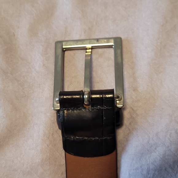 Trafalgar men's size 36" black leather croc embossed belt Made in USA - Picture 8 of 14